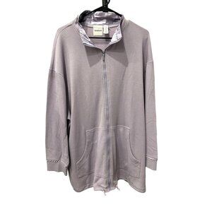 Blast Lilac Waffle Knit Zip Up Hoodie Jacket Plus Sz 1X